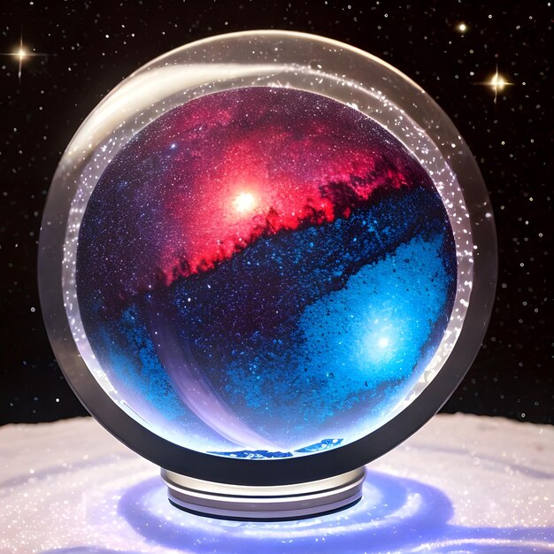 Photo fantasy generative ai glassformism space nebula earth are contained within a glass sphere