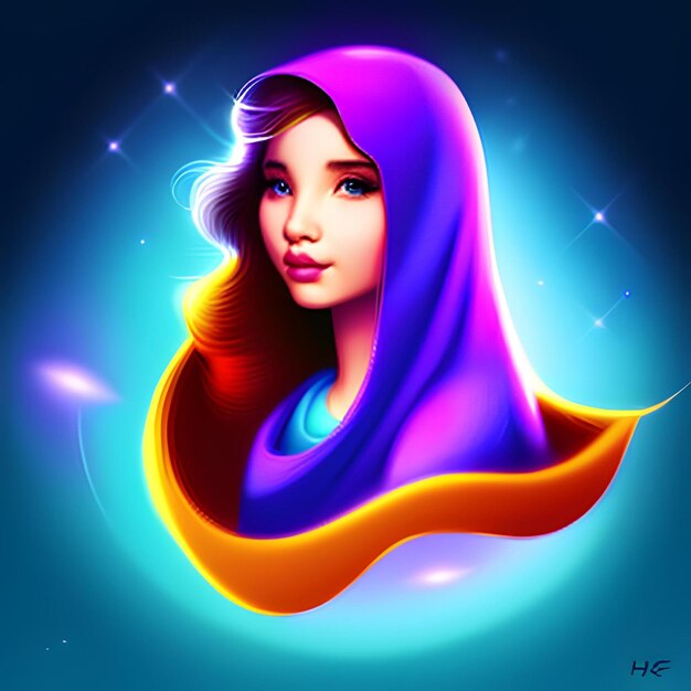 Fantasy girl beautiful with dramatic style