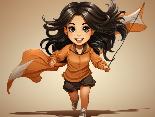 Photo fantasy girl cartoon hd 8k vector illustration wallpaper stock image