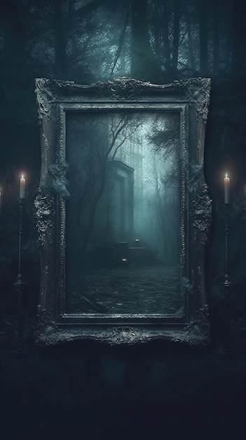 Fantasy Haunted Mirror at Night