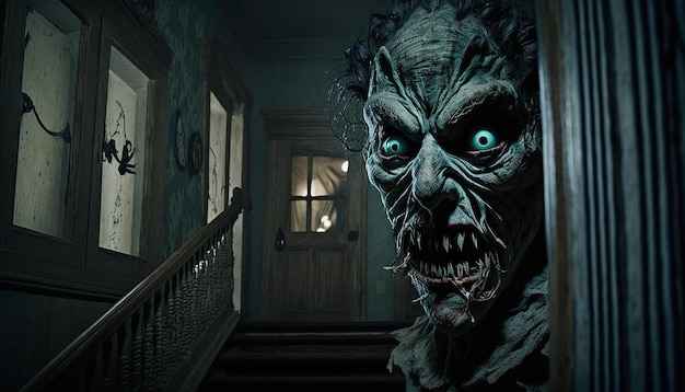 Fantasy horror monster house image Ai generated art