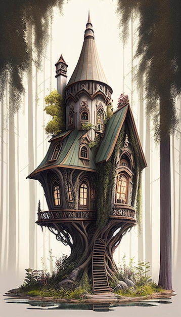 A fantasy house in the forest