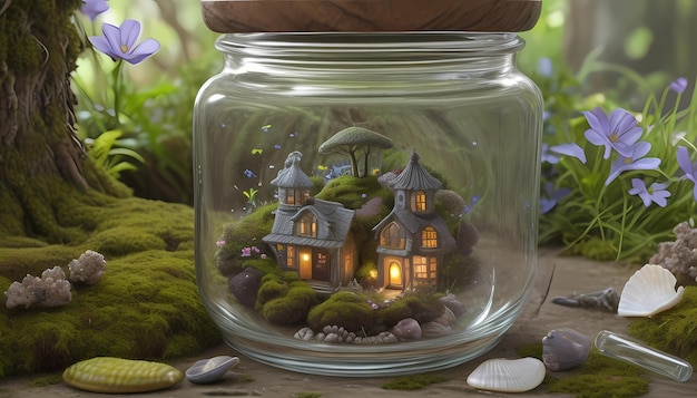 Fantasy Illumination Cinematic Fine Details in a Photorealistic Jar