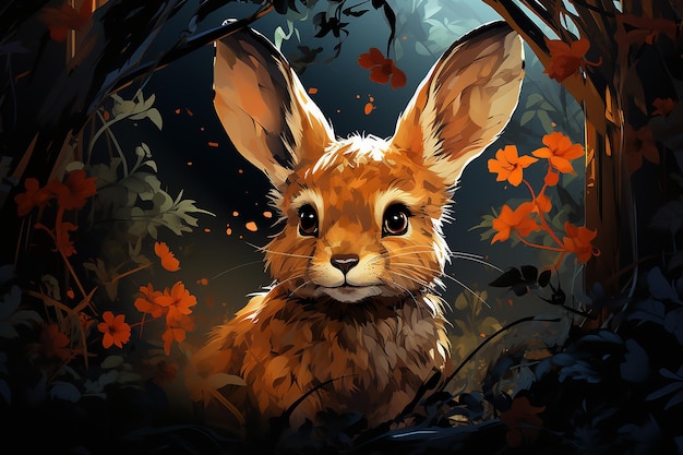 Fantasy Illustration Cute Brown Creature in Enchanting Wallpaper