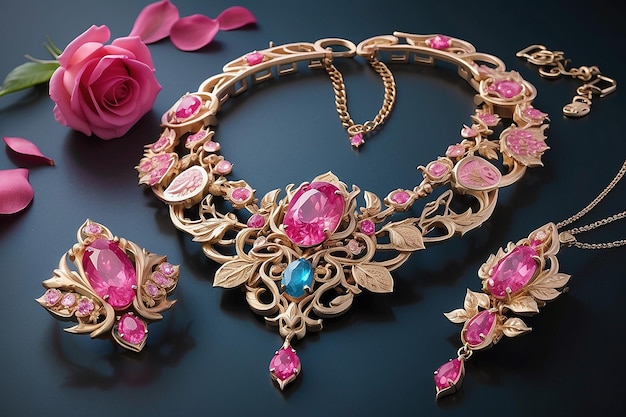 Fantasy Jewelry Collection with China Rose Designs Concept Art