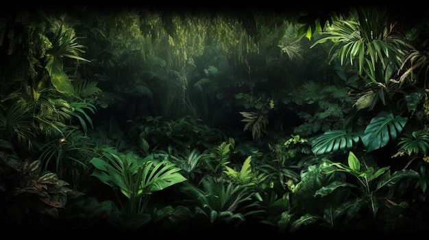 Photo fantasy jungle background computer digital drawing generate ai