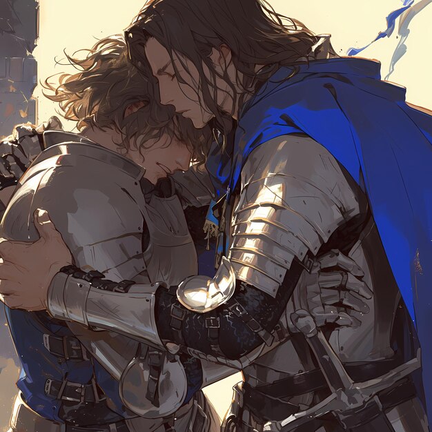 Fantasy Knights in Embrace