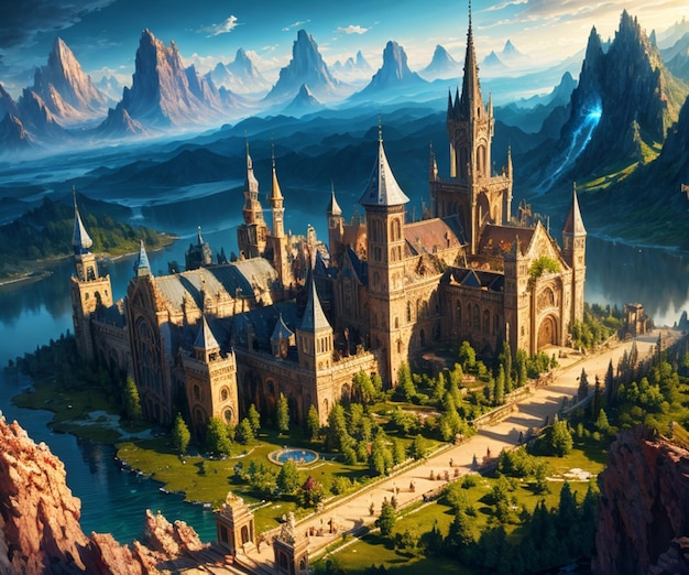 fantasy landscape of a medieval castle