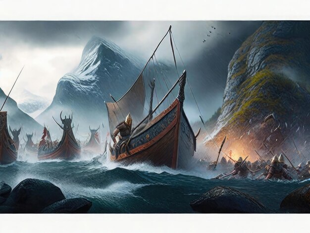 Premium Ai Image Fantasy Landscape With A Ship Sailing In The Sea 3d Premium Ai Image Fantasy Landscape With A Ship Sailing In The Sea 3d