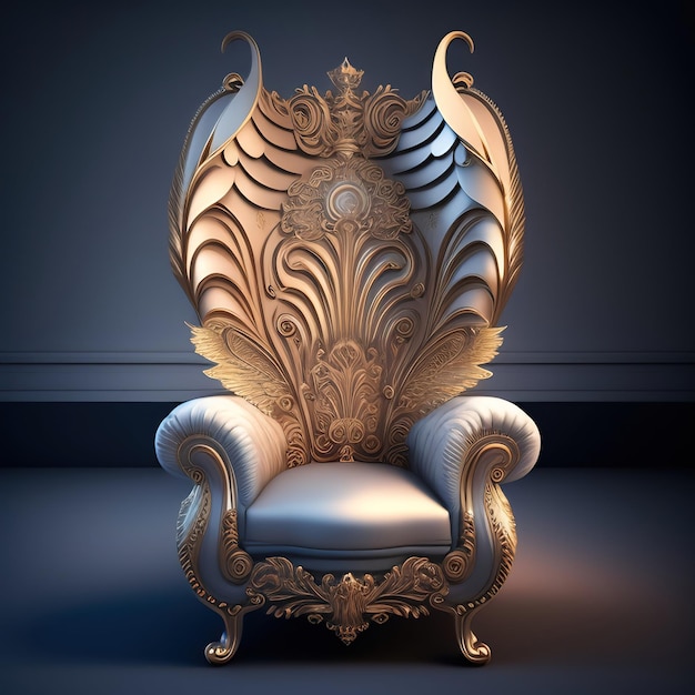 fantasy luxury throne chair in background