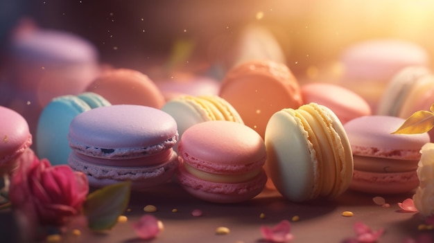 Fantasy macaron cute rendering background