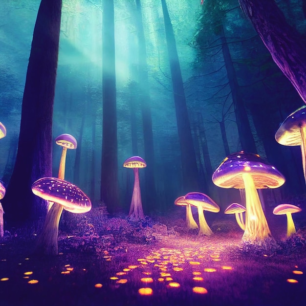 Fantasy magic mushrooms