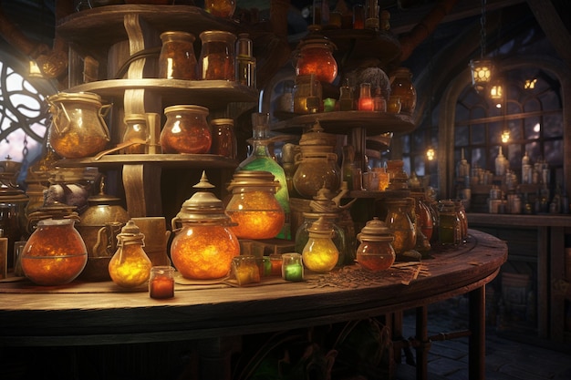 Fantasy marketplace where love potions are bought 00057 00