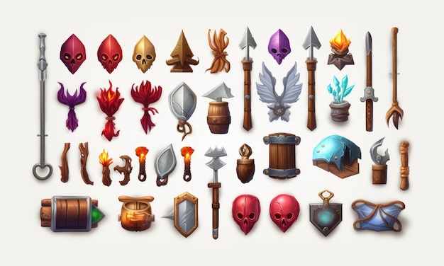 fantasy medieval game assets fantasy icons created with generative ai