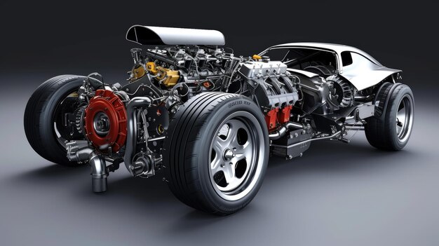 自動車エンジンの解体 詳細な視覚的な旅 複雑なコンポーネント ギア ピストン 技術 自動車エンジン解体 細心の検査 修理