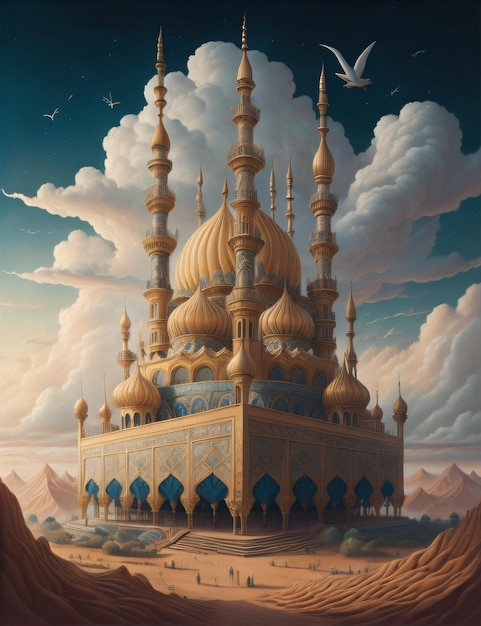 fantasy mosque islamic eid mubarak