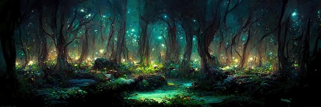 Premium Photo | Fantasy mushroom forest, trees, nature, enchanted ...