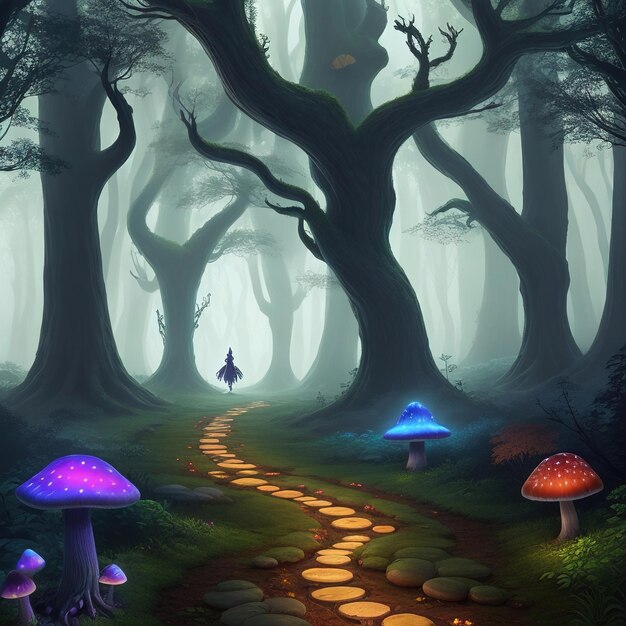 Fantasy mushroom forest