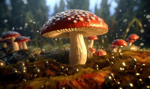 Fantasy mushroom in the forest