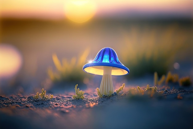 Fantasy mushroom from the alien planet with strange shape Scifi or fairytale fungus Generated AI