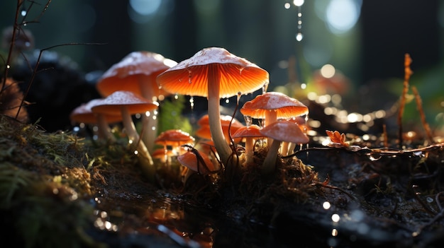 fantasy mushrooms HD 8K wallpaper Stock Photographic Image