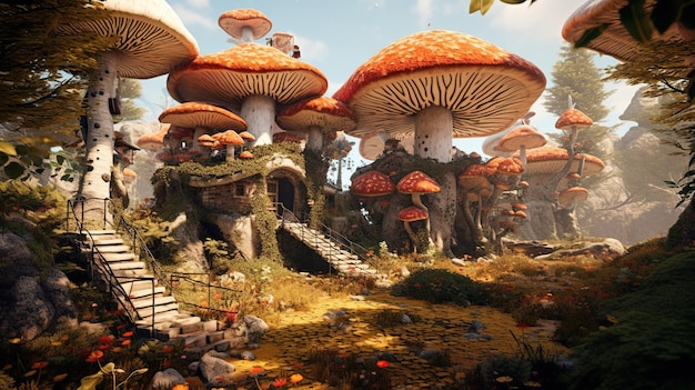 fantasy mushrooms mushroom village mushrooms forest fungal fantasy