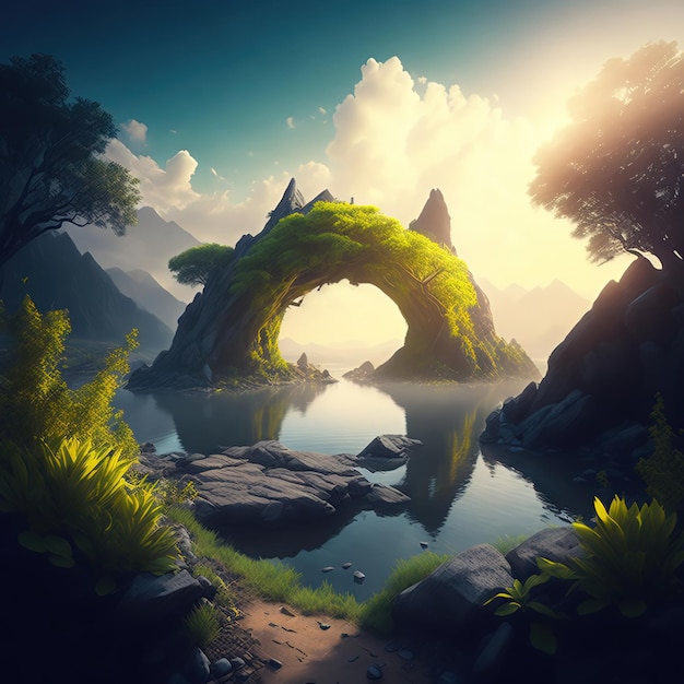 Fantasy nature scenery backgrounds for games or video fantastic colors new worlds