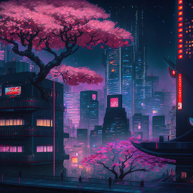 Anime Night City Background Images