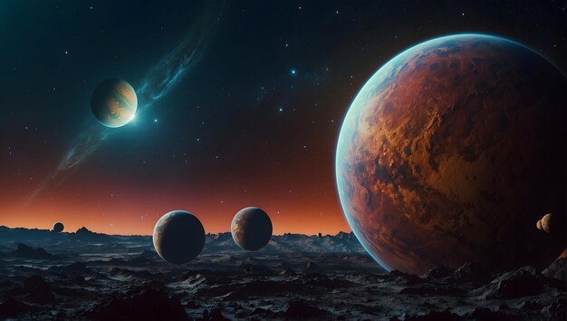 Фото Фантастическая планета волшебная планета причудливый мир зачарованная планета мистическое царство мечтательная планета
