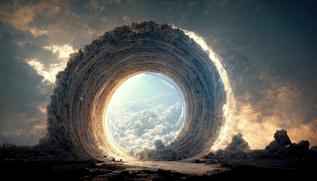 Fantasy portal effect smoke moving in a circle formationScience fiction universe explorationportal to the other dimension