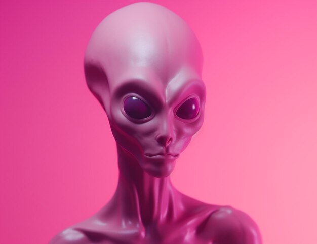 fantasy portrait pink art alien science face beautiful fiction illustration person generative ai