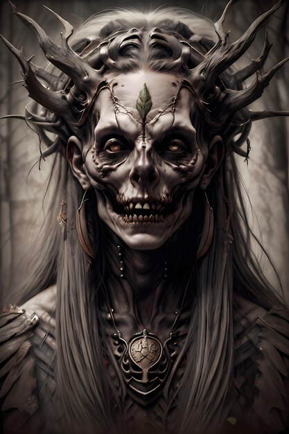 Fantasy portrait of a undead zombie Halloween theme