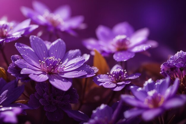 Fantasy purple flowers macro