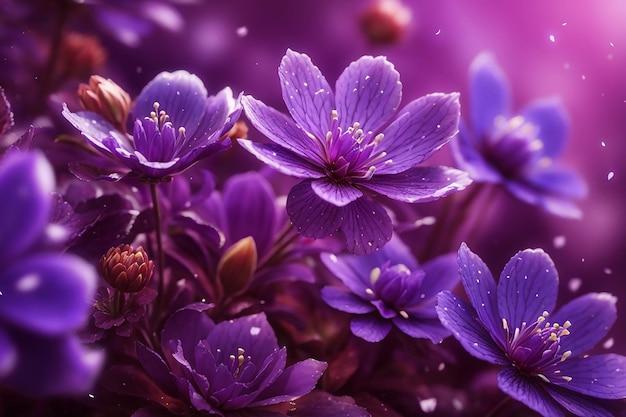 Fantasy purple flowers macro