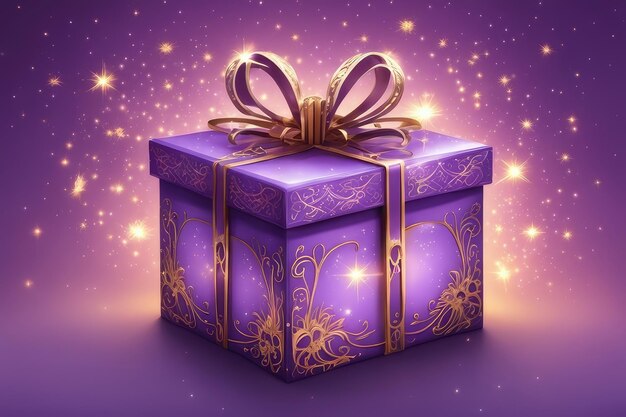 A fantasy purple giftbox