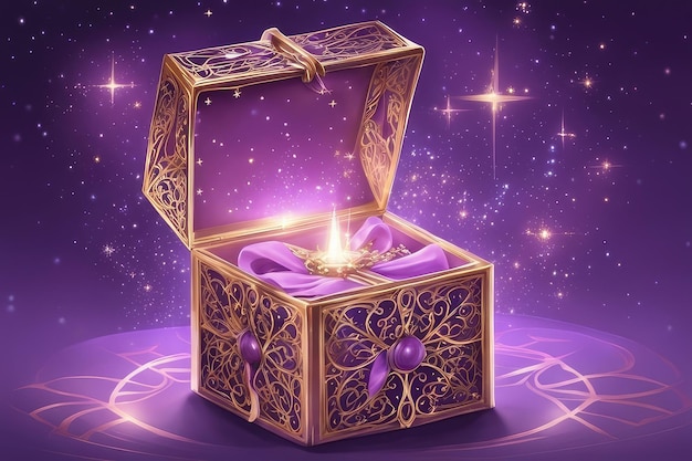 Photo a fantasy purple giftbox