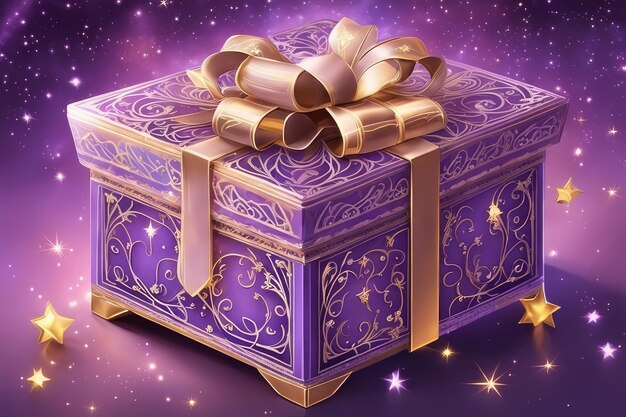 A fantasy purple giftbox