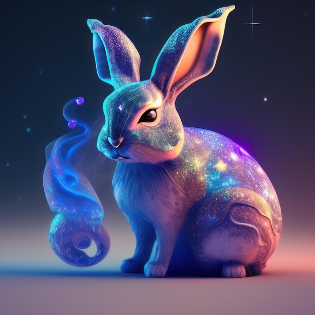 a fantasy rabbit with magic dust