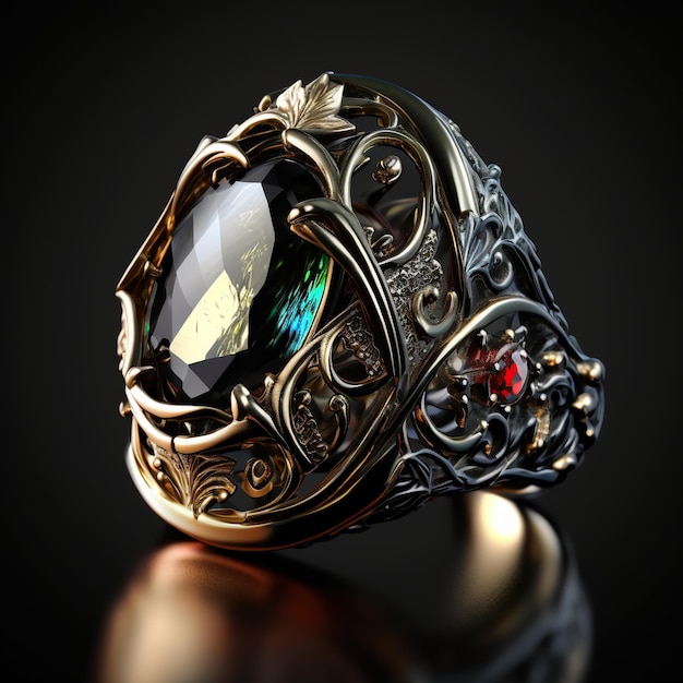 Fantasy ring magische sieraden voor heks of tovenaar Ai art Game icoon