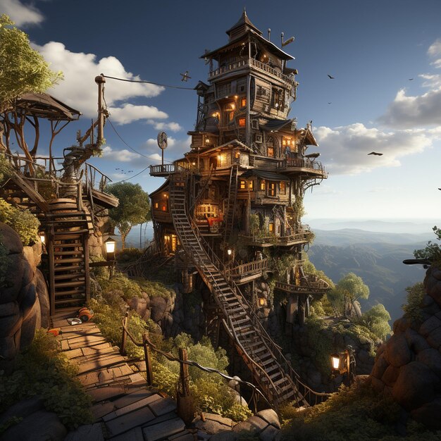 Fantasy Scrapyard Tower