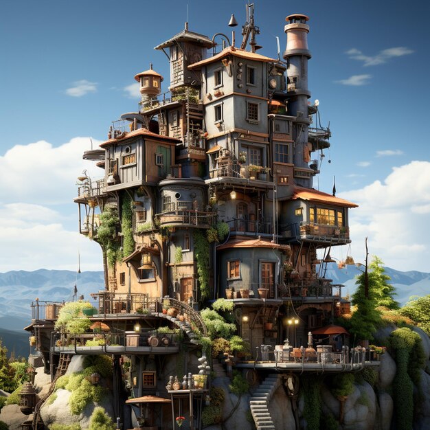 Fantasy Scrapyard Tower