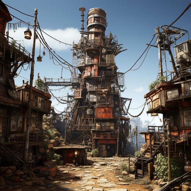 Fantasy Scrapyard Tower