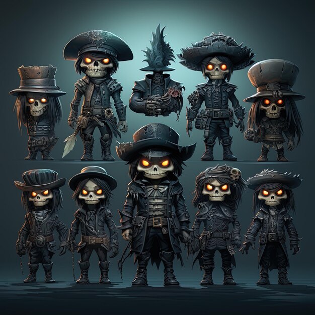 Photo fantasy skeleton pirate