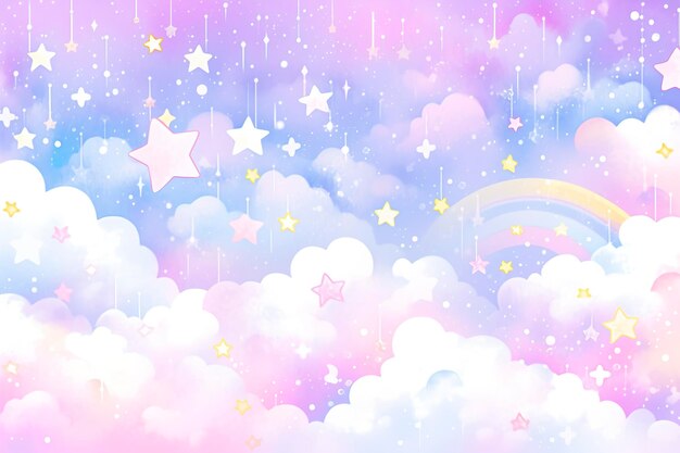 Fantasy sky rainbow fairy skies rainbows colors magic landscape and dream sky generate ai