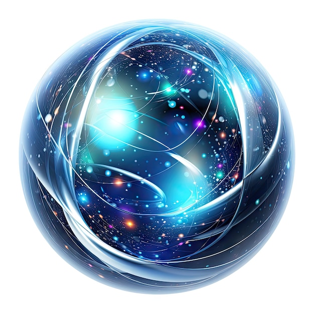 Fantasy sphere Fine lines circle and ball art Background beautiful gloss white silver blue