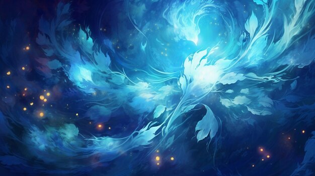 fantasy style blue background Generative Ai