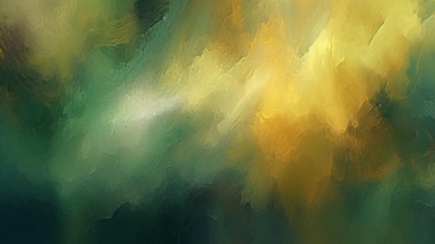 fantasy style green and gold watercolor blurry background Generative Ai