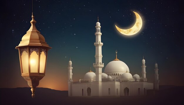 Photo fantasy style lantern for islamic ramadan celebration