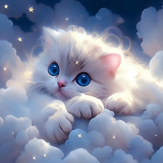 Fantasy_super_cute_cat_in_the_cloud