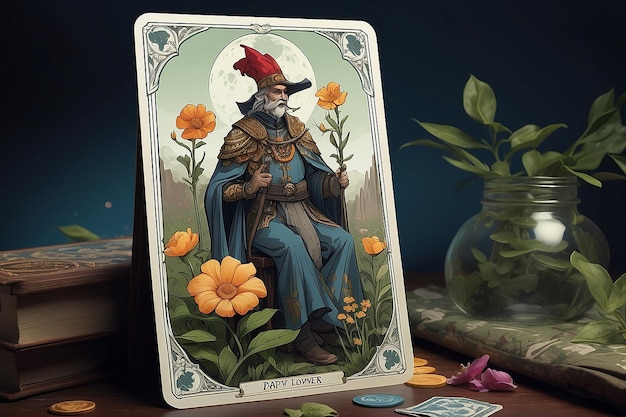 Fantasy Tarot Card Pappy Flowers Symbolism Concept Art
